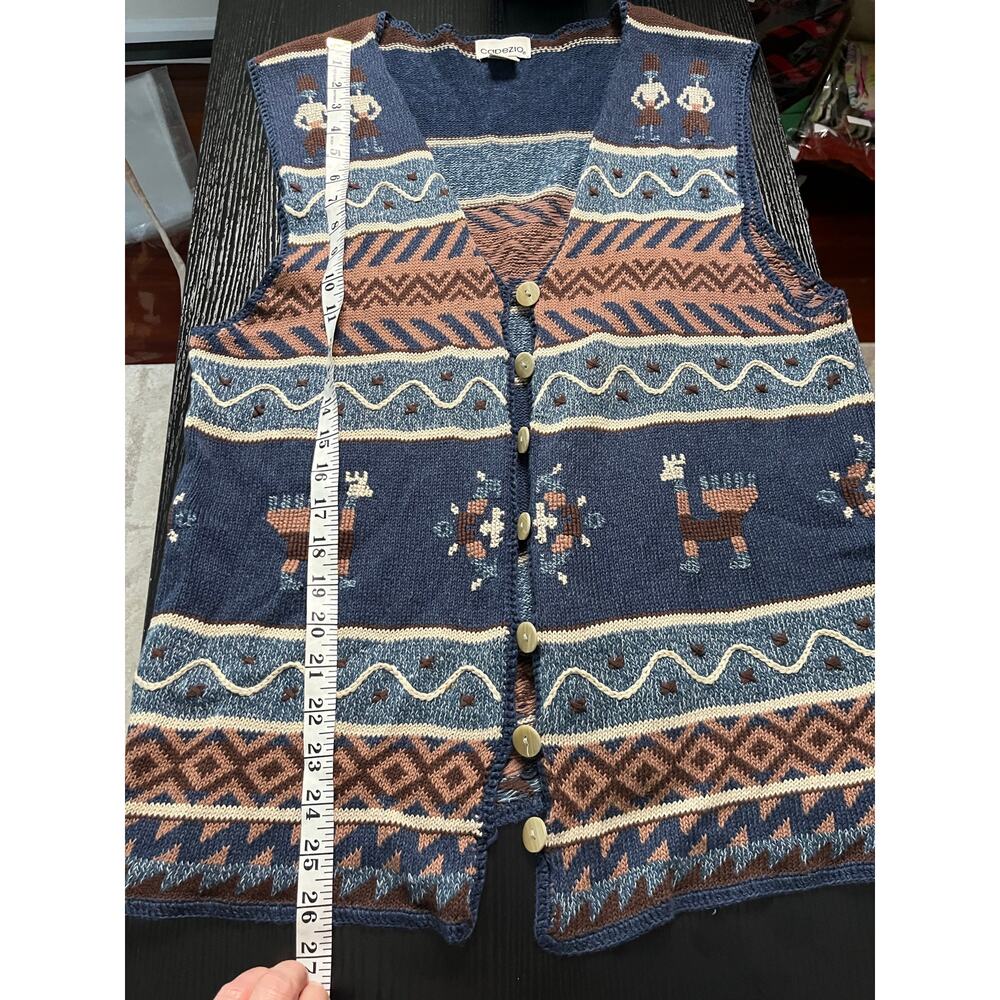 Vintage 90's Capezio Llama motif woven vest - Picture 5 of 10